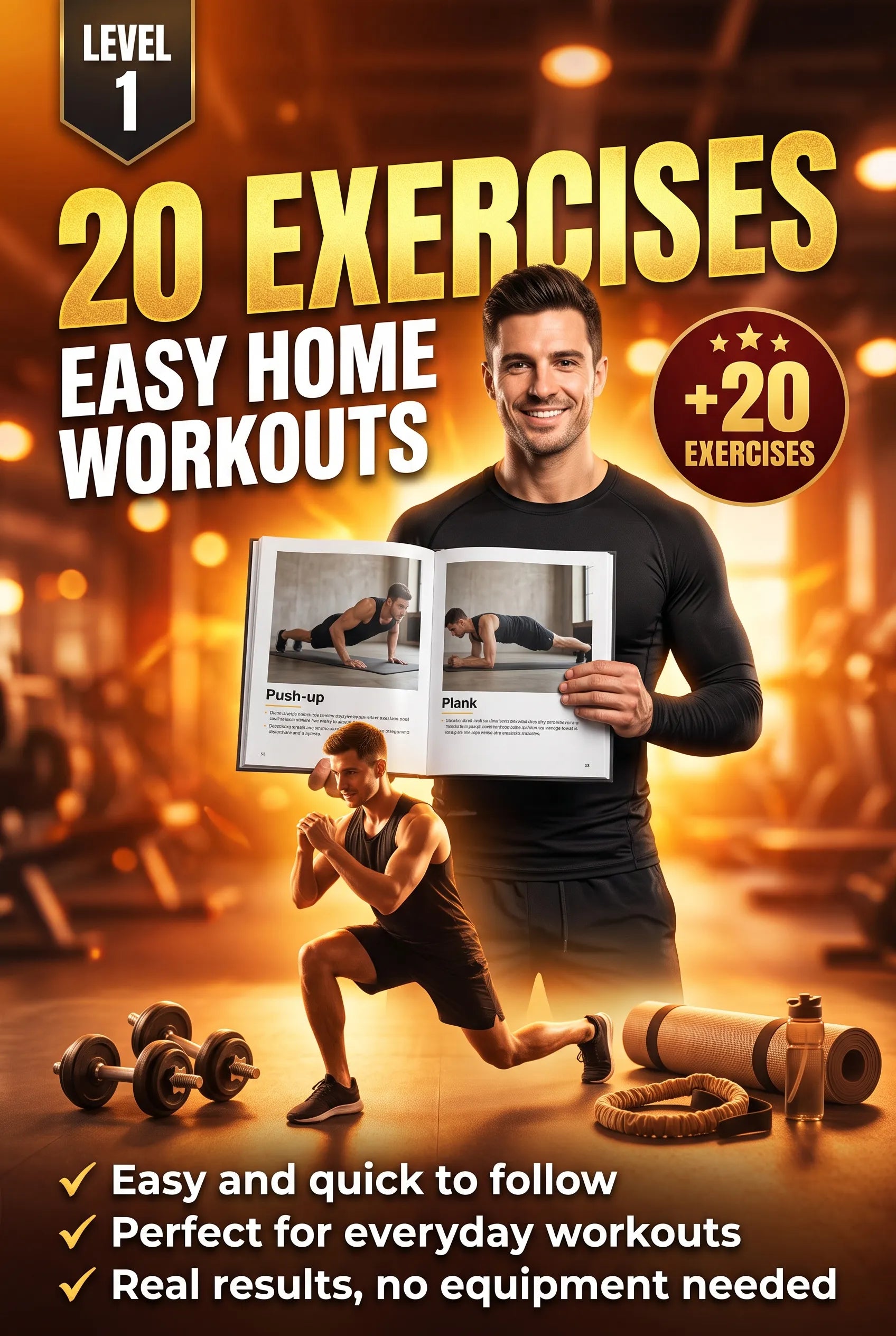 Level 2 – 20 Exercises: Easy Home Workouts